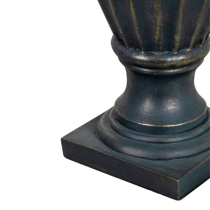 Christopher Knight Home - 26.77"H Fluted MGO Pedestal Urn Planter for Garden, Patio & Front Porch