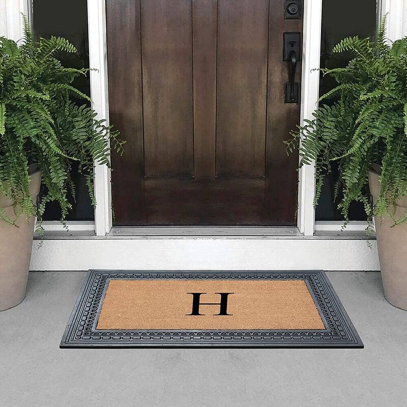 A1HC Rubber and Coir, 24" X 39" Heavy Duty Outdoor Monogrammed Doormat