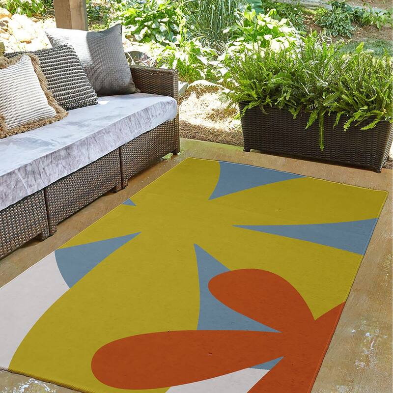 Bold Flowers Modern & Contemporary Chenille Area Rug