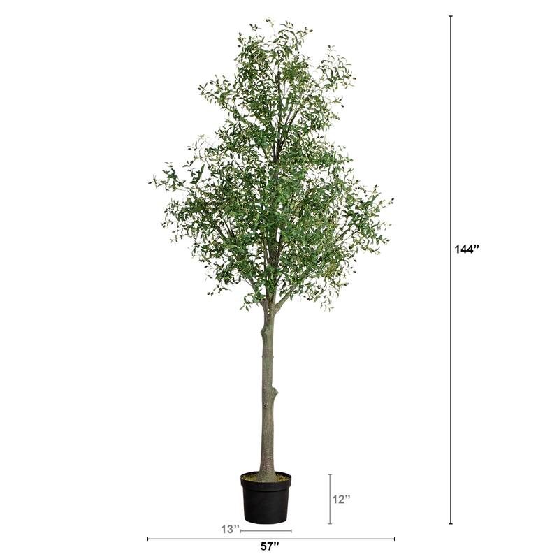 Potted Artificial Olive Tree - 12' - Green