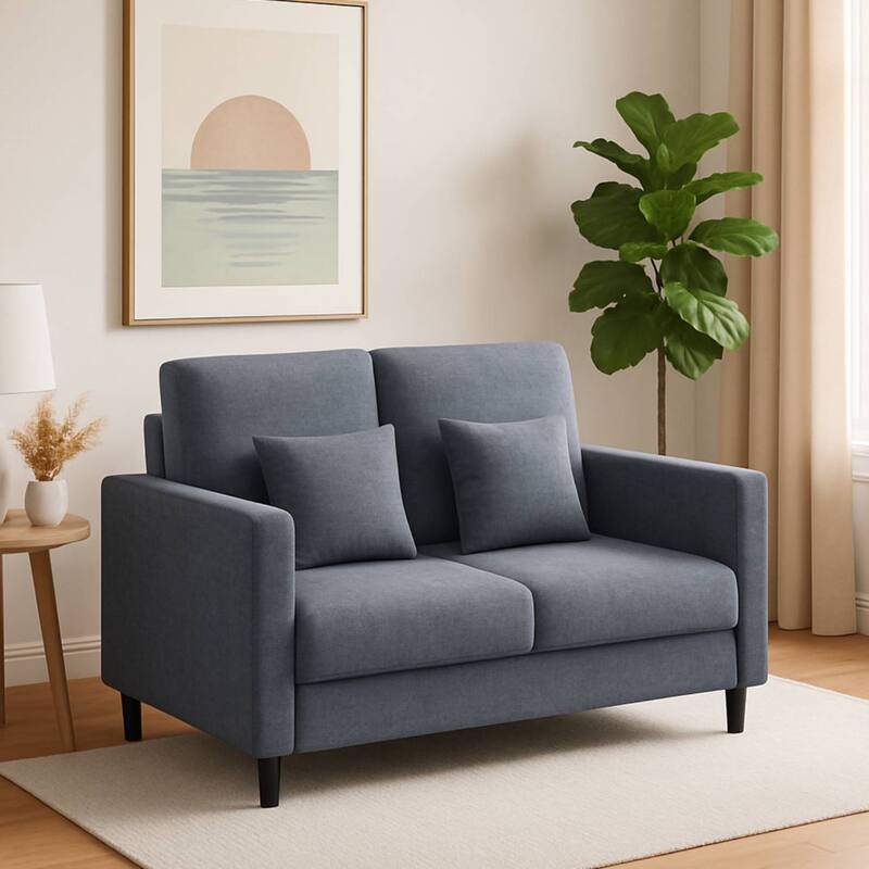 51.9" Sofa Accent Chair, Chenille Loveseat for Bedroom, Living Room - Blue