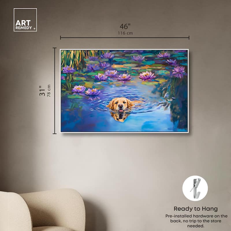 Watery Wag I Canvas by Art Remedy