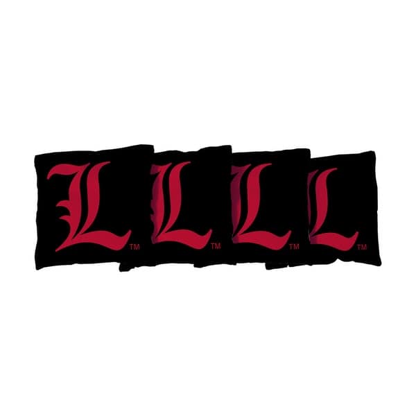 slide 2 of 3, Louisville Cardinals Black Cornhole Bags All-Weather Resin Filled