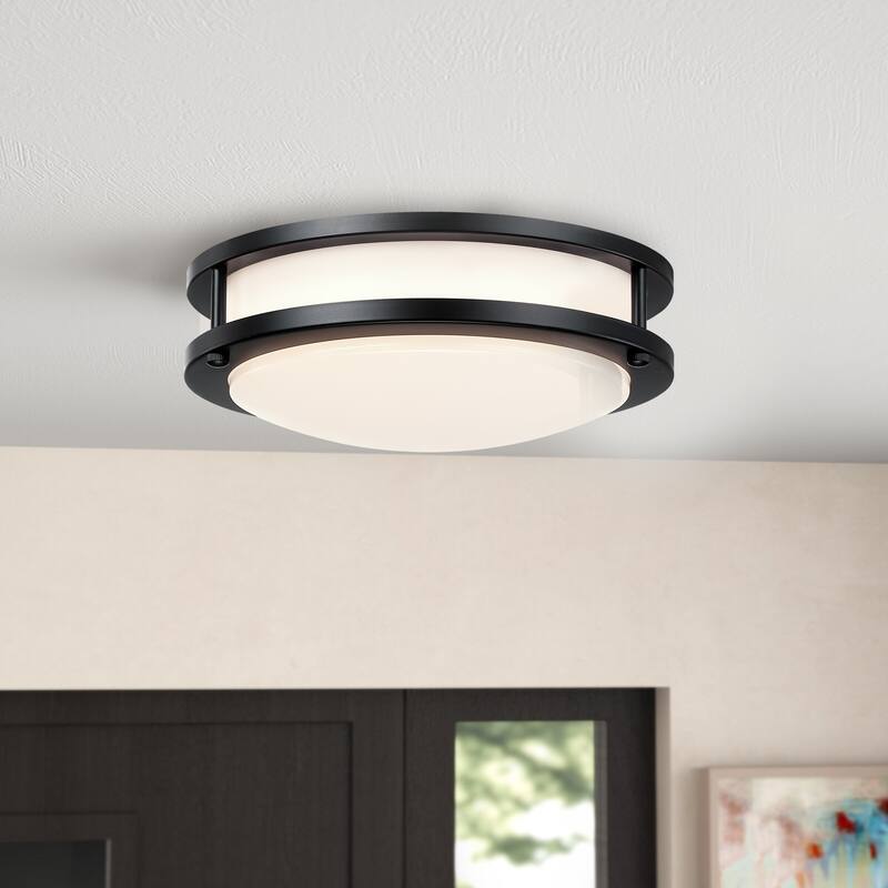 33-in Oval Brushed Nickle or Matte Black Finsh Led Flush Mount Light