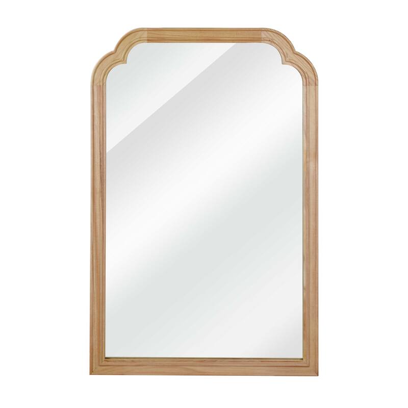 20" x 30" Solid Wood Frame Rounded Corner Decorative Mirror, For Bedroom, Bathroom, Living Room, Entryway