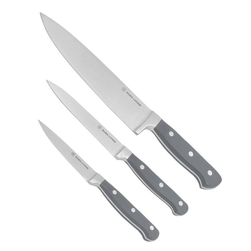 Dura Living Signature Forged High Carbon 3-Piece Kitchen Knife Set - Grey - 3 Piece