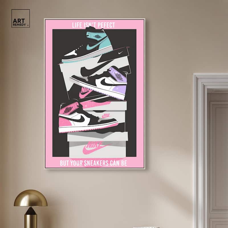 Pastel Big Sneaker Stack Canvas by Art Remedy
