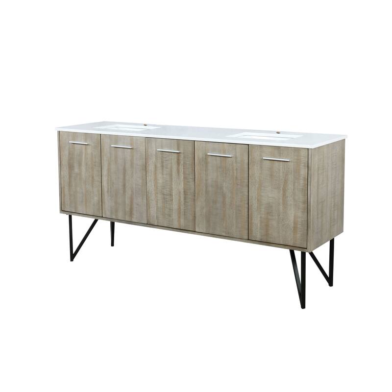 Lancy Rustic Acacia Bath Vanity and Cultured Marble Top