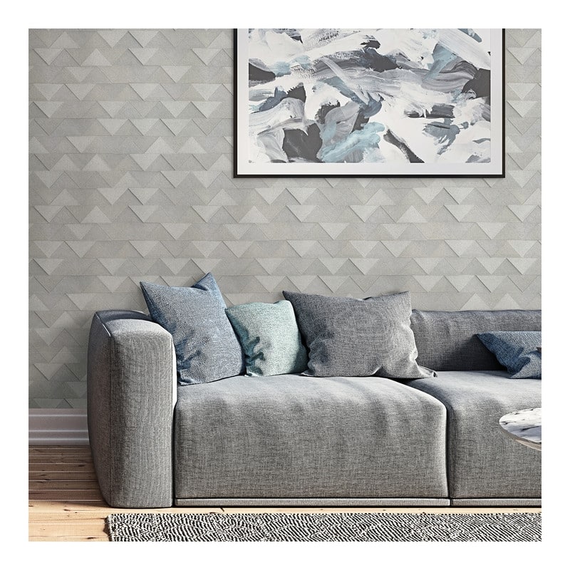 Fine Decor Matrix Grey Triangle Wallpaper - 20.5 x 396 x 0.025