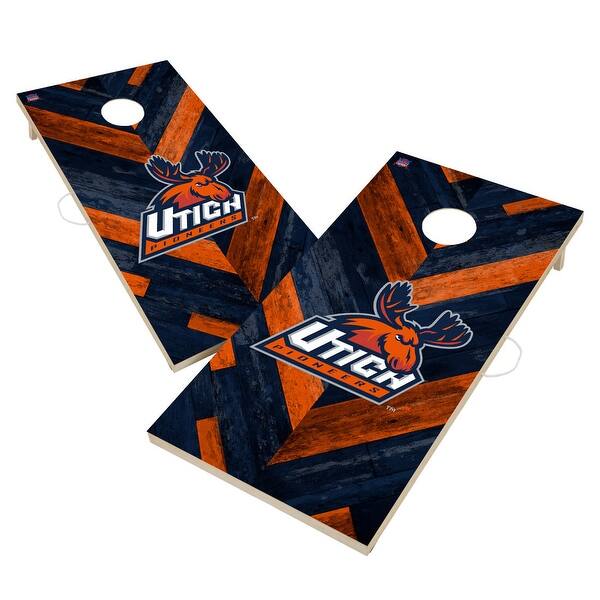 slide 2 of 6, Utica College Pioneers Cornhole Board Set 16 Years and Up