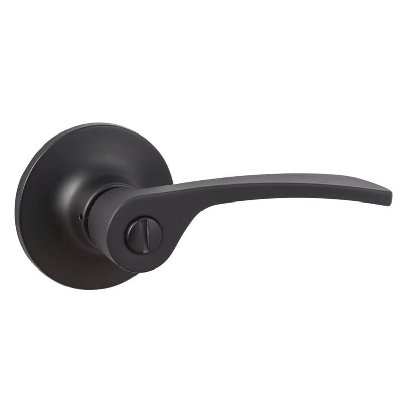 Sure-Loc EG102 Edge Privacy Door Lever Set with Round Rose - Flat Black