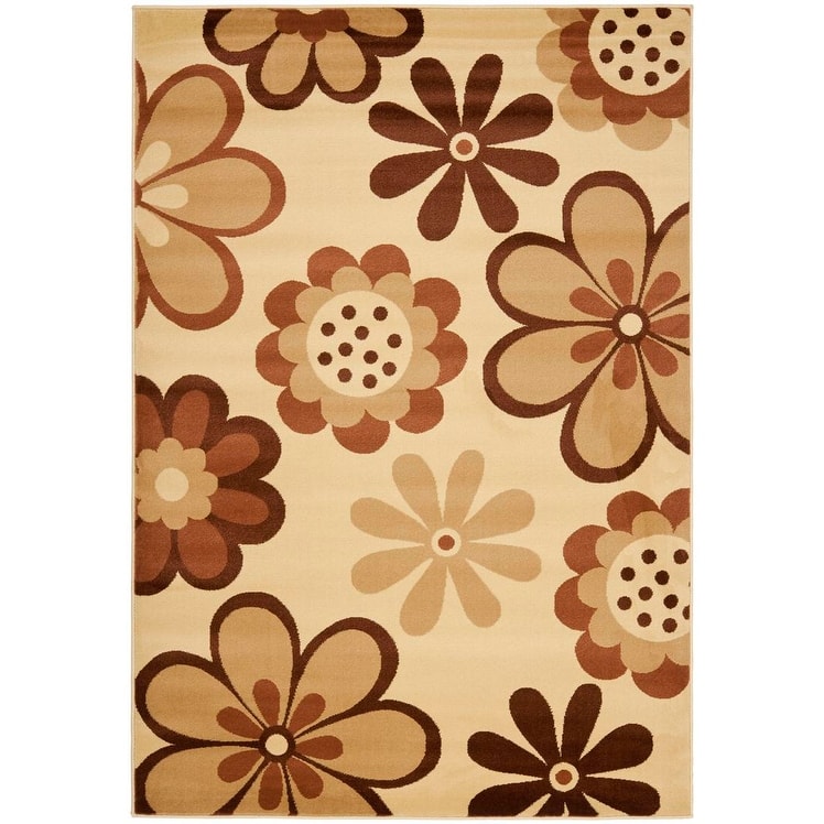 SAFAVIEH Porcello Marinda Modern Rug - 4' x 5'7" - Ivory/Brown
