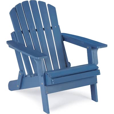 Oversize Wooden Outdoor Folding Adirondack Chair With Pre-Assembled Backrest & Seatboard