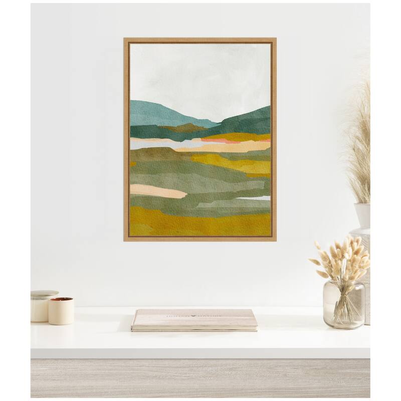 Kate and Laurel Sylvie Vibrant Abstract Framed Canvas by Nikita Jariwala