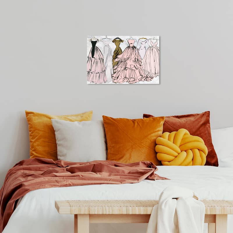 Wynwood Studio Canvas Fashion and Glam Pastel Spring Gala Basics Pink and Pastel Pink Glam Wall Art Canvas Print - 16 x 24