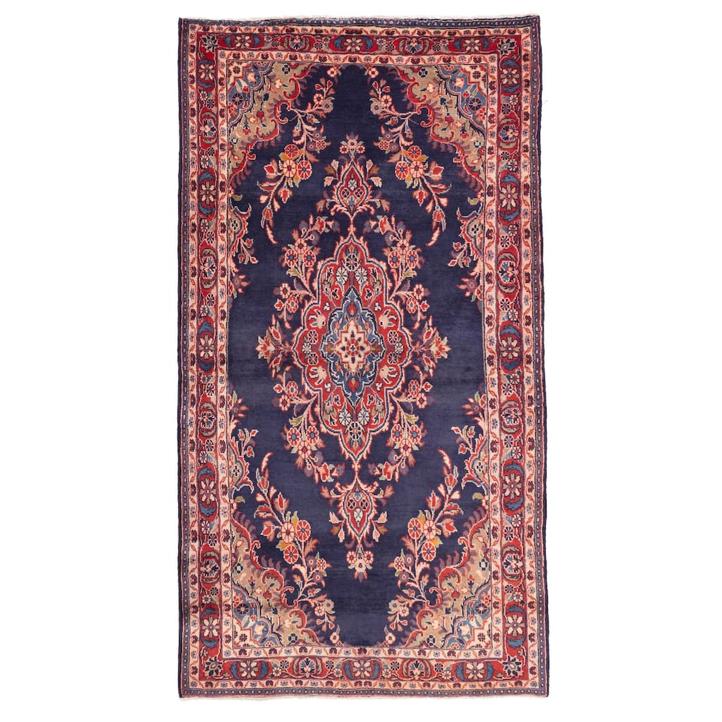 ECARPETGALLERY Hand-knotted Anadol Navy Wool Rug - 4'1 x 8'0