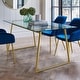 preview thumbnail 2 of 10, 47"x32" Rectangle Modern Glass Dining table - 47"x32"x30 Gold