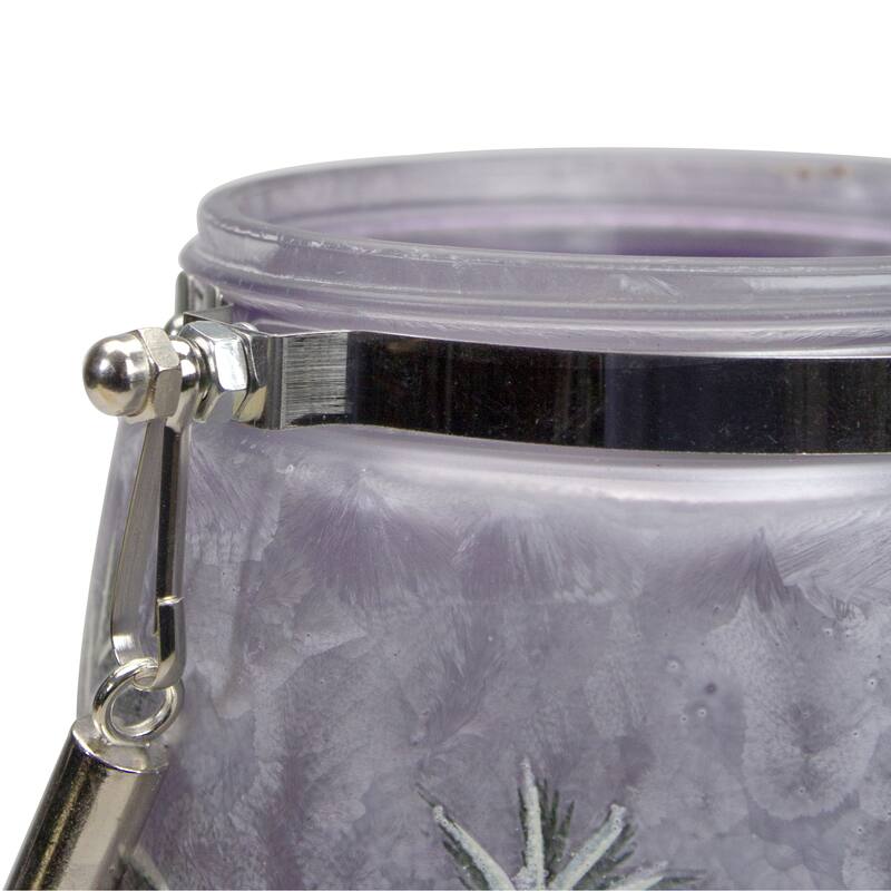 6.25-" Pine Birds Flameless Glass Christmas Candle Lantern