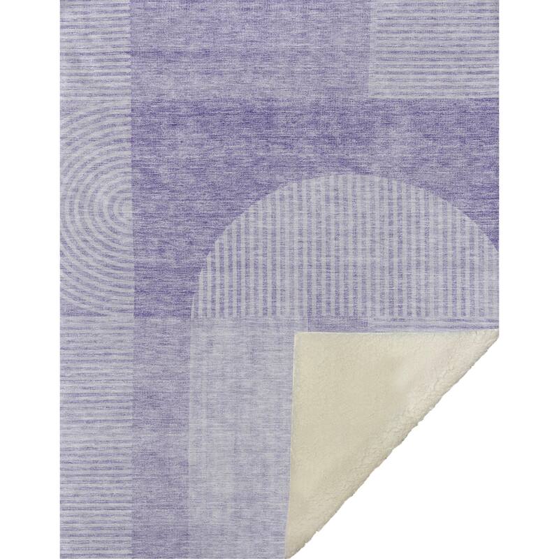 Premium Machine Washable Modern Geo Sherpa Throw Blanket