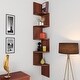 preview thumbnail 4 of 14, NOVA FURNITURE 5 Tiers Floating Wall Mount Corner Bookcase and Bookshelf, Home Decor Display Shelves for Small Space Dorm Brown
