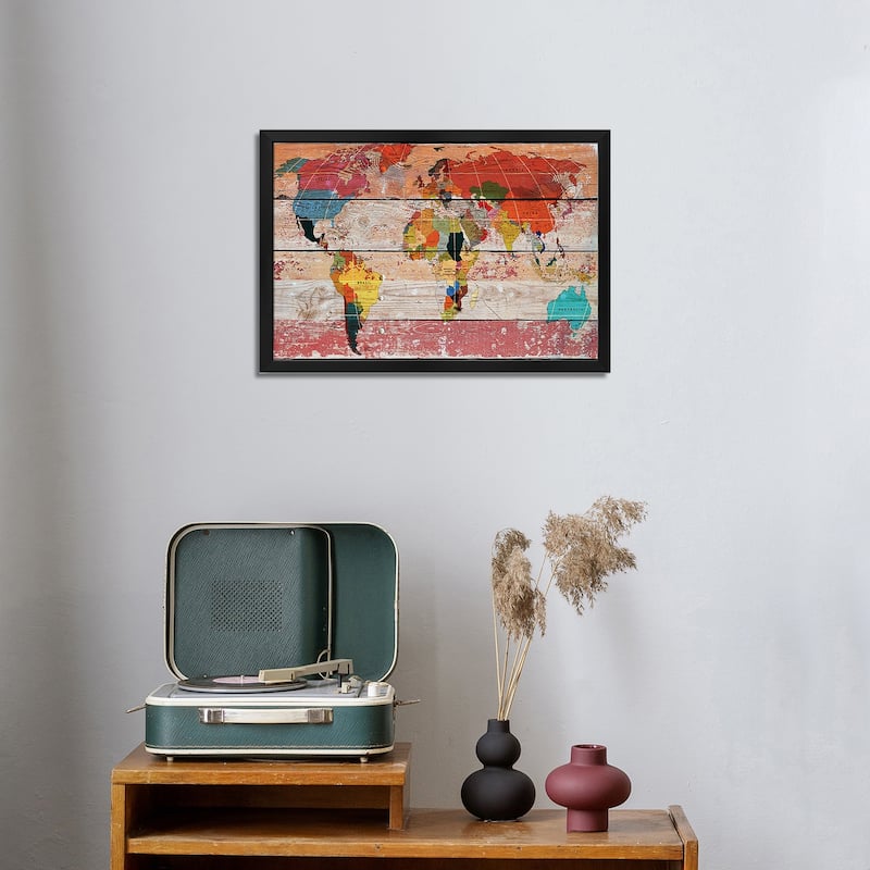 World Map Premium Framed Poster by Irena Orlov