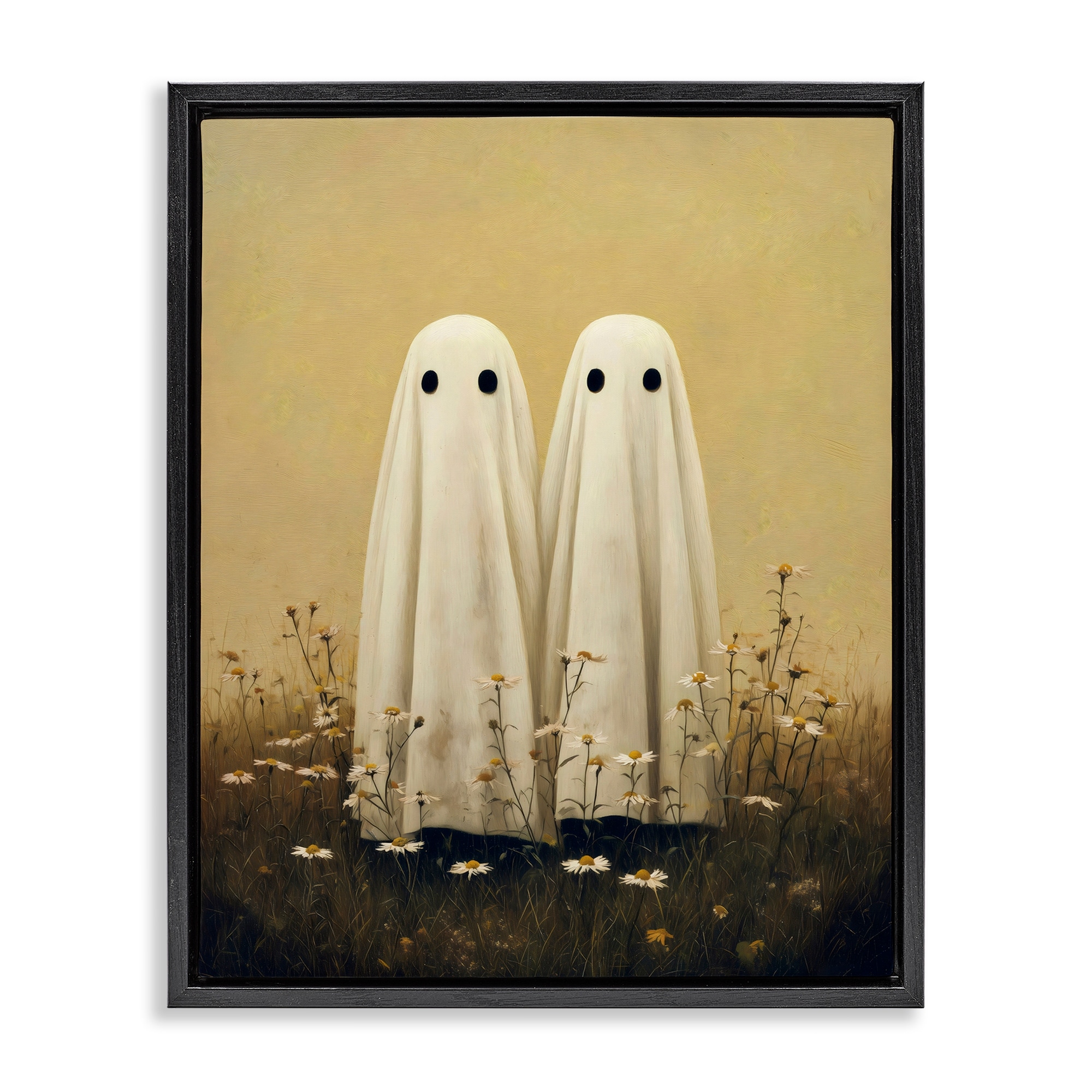 Stupell Daisy Ghost Couple Framed Floater Canvas Wall Art Design By Arlington Prints