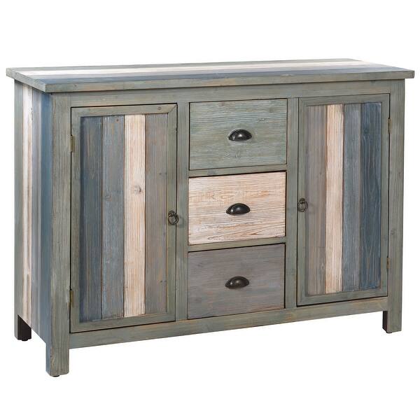 slide 2 of 5, StyleCraft Sanibel Breakfront with Three Drawers and Two Doors