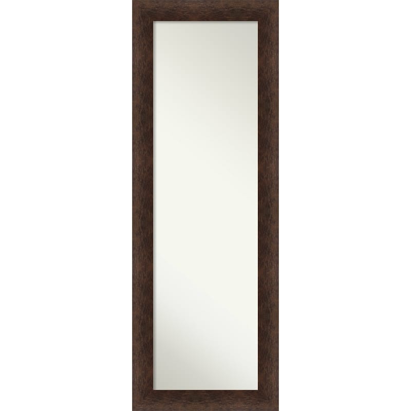Warm Walnut Non-Beveled Wood Framed Full-Length On the Door Mirror - Warm Walnut - Glass Size 14x48