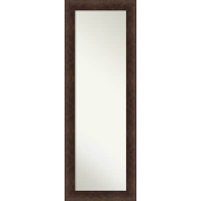 Warm Walnut Non-Beveled Wood Framed Full-Length On the Door Mirror - Warm Walnut - Glass Size 14x48