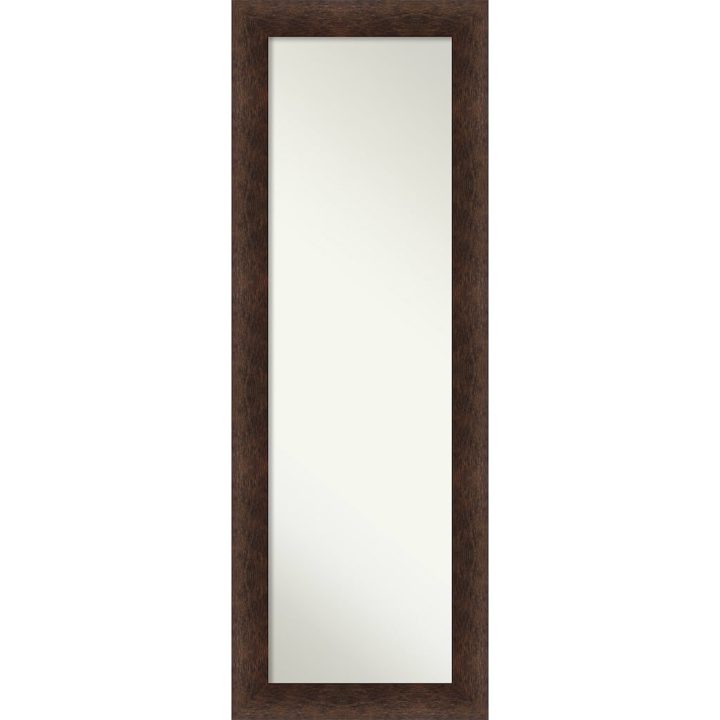 Warm Walnut Non-Beveled Wood Framed Full-Length On the Door Mirror - Warm Walnut - Glass Size 14x48