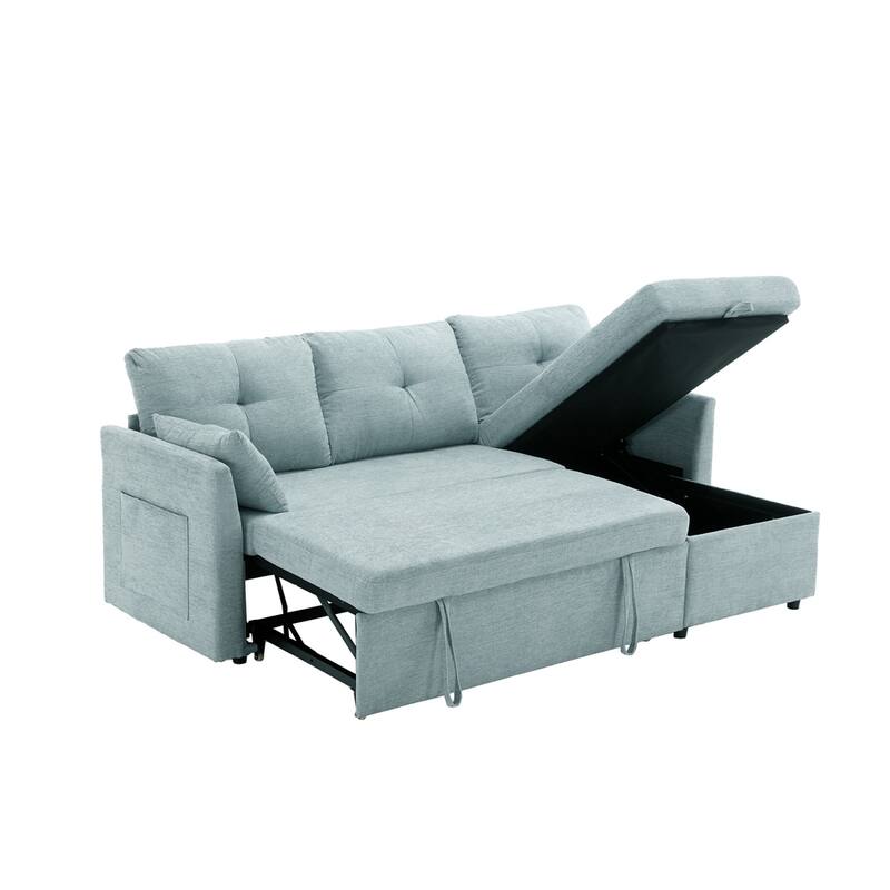 L Shaped Modular Sectional Sofa w/ Reversible Chaise and Storage Seat
