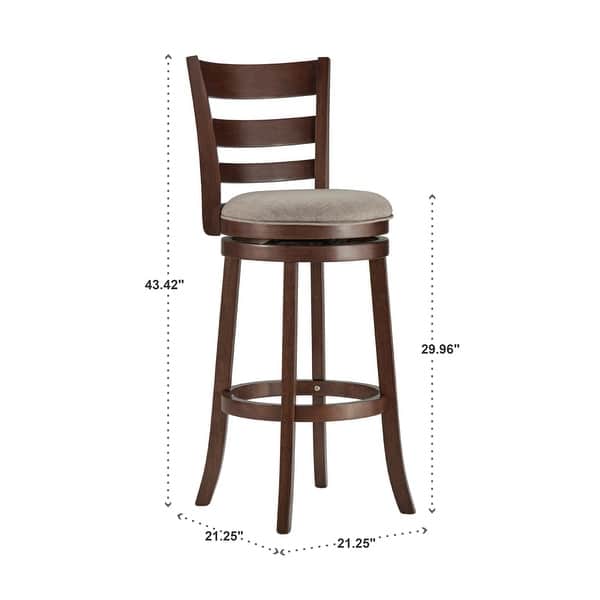 Verona Linen Ladder Back Swivel Bar Stool by iNSPIRE Q Classic
