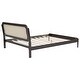preview thumbnail 9 of 7, Antique Espresso Queen Size Wood Storage Platform Bed with Rattan LED Headboard