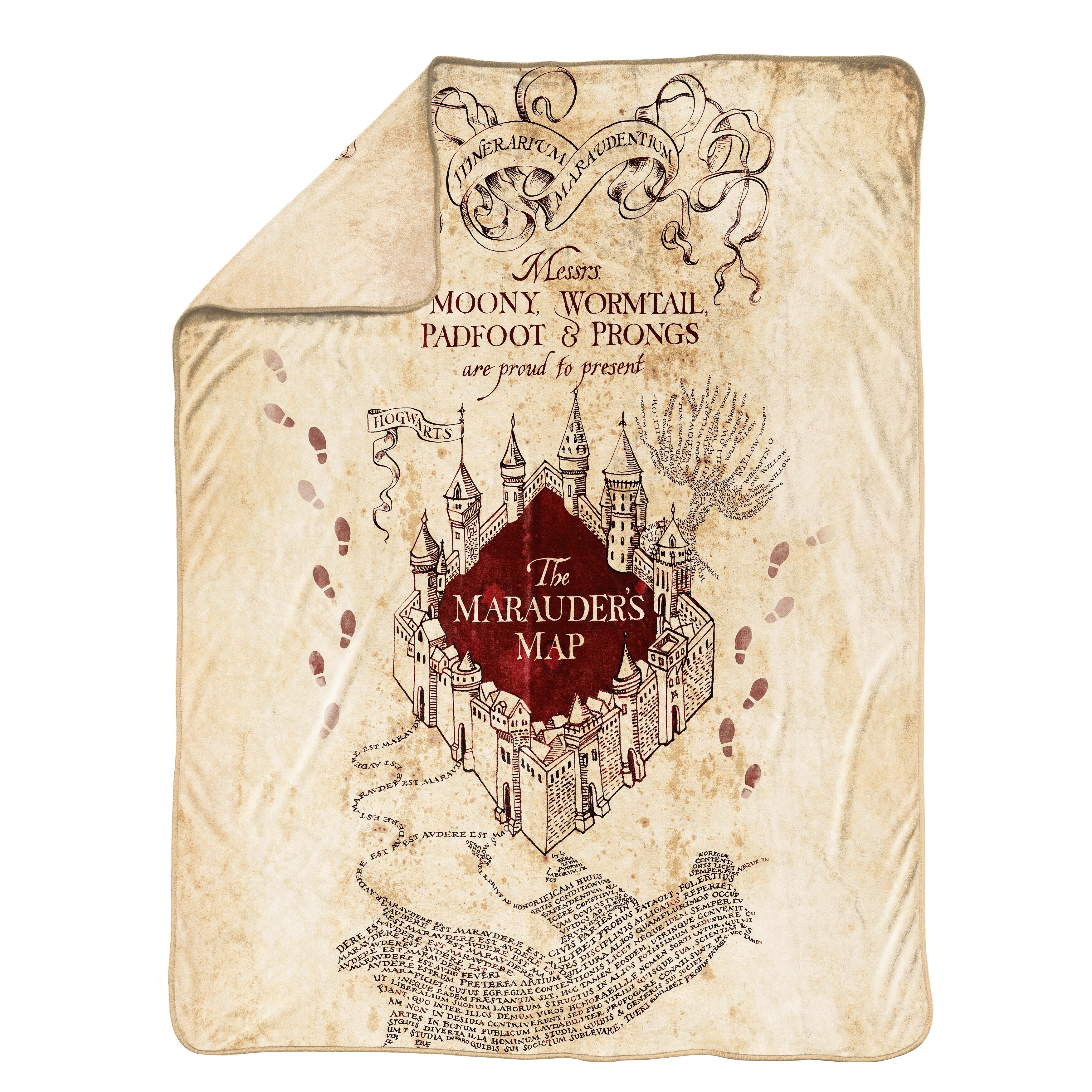 Harry Potter Marauders Map Silk Touch Throw 50x70