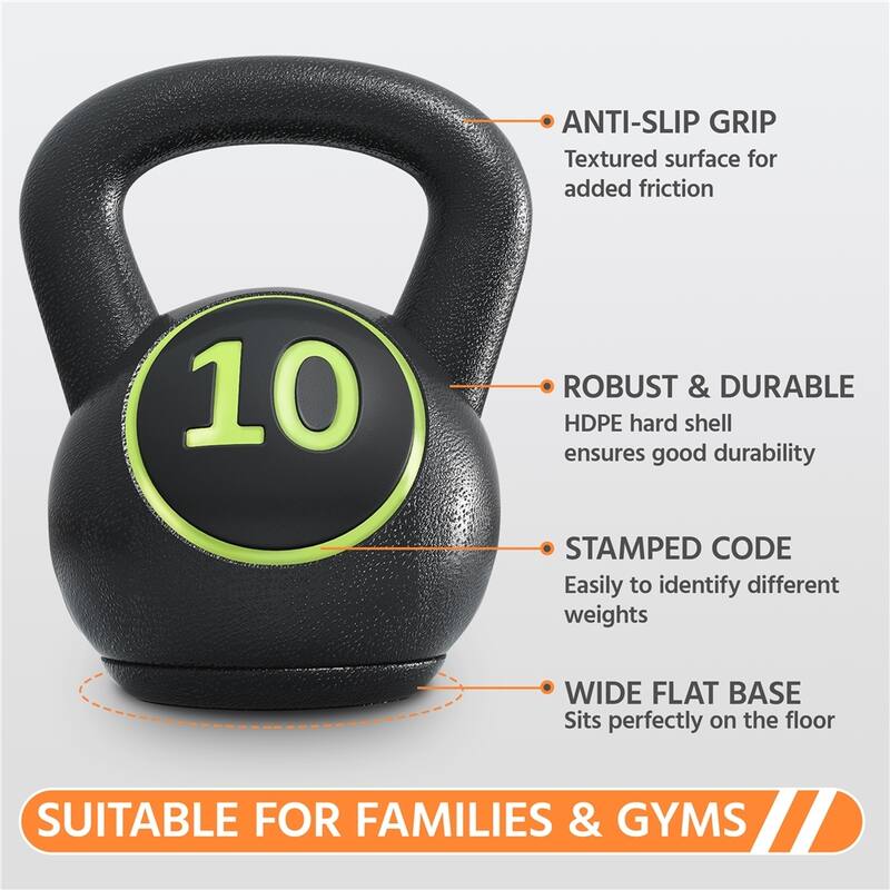 Yaheetech 4-Piece Kettlebell Set Fitness Weights 5lb 10lb 15lb 20lb