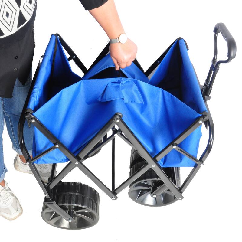 Folding Wagon Garden Shopping Beach Cart，Assembled