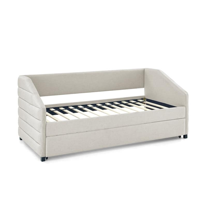 Twin or Full Size Daybed with Trundle Upholstered Tufted Sofa Bed