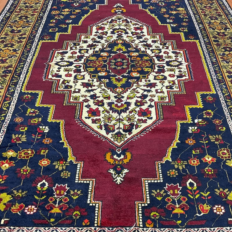 HERAT ORIENTAL Handmade 1960s Antique Anatoli Wool Rug - 6'7" x 11'8"