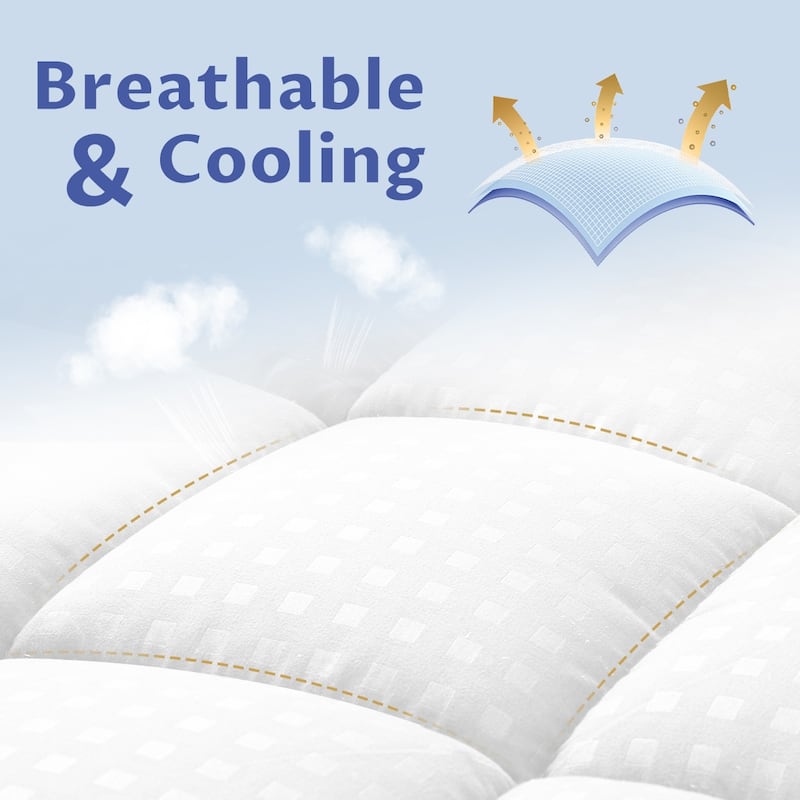 Soft Washable Embossed Square Pattern Fitted Mattress With Deep Pocket