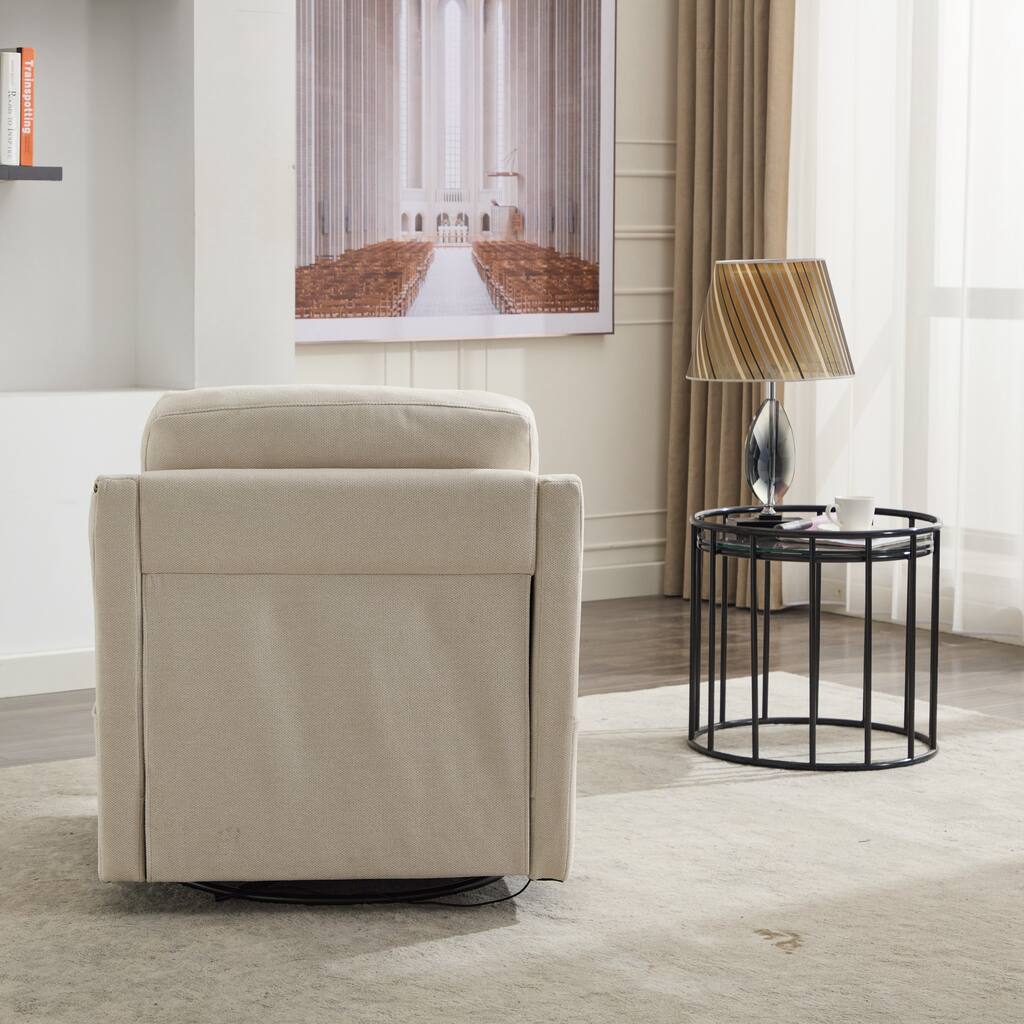 Swivel Armchair: Comfortable Seating with USB Port and Magazine Holders