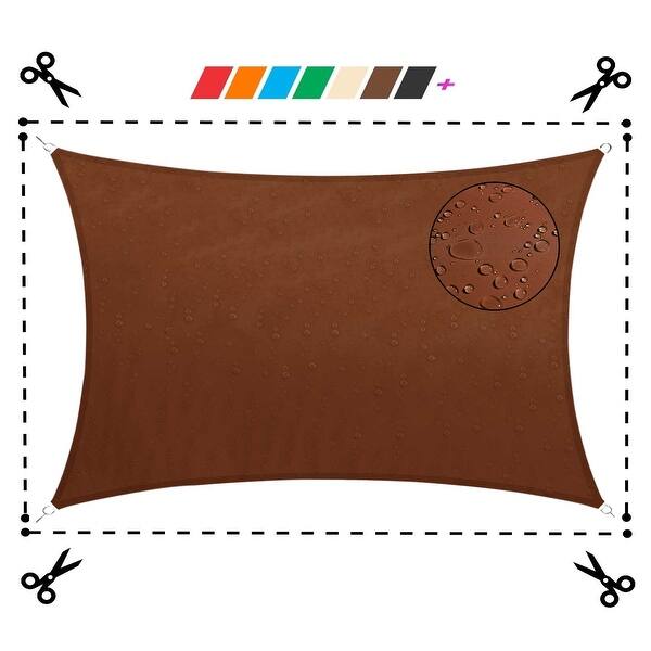 Colourtree Custom Size Rectangle Sun Shade Sail - Brown, 190 GSM Fabric, UV & Weather Protection
