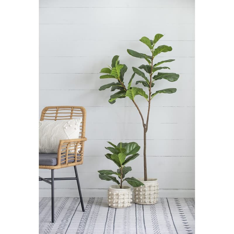Potted Tall Artificial Fiddle Leaf Fig Tree - 21.75"