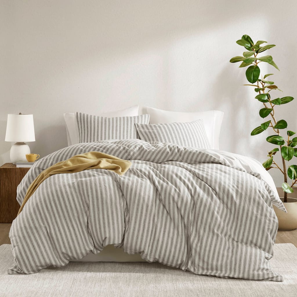 Rossetta 3-Piece Timeless Stripe Design Linen Queen Comforter Set