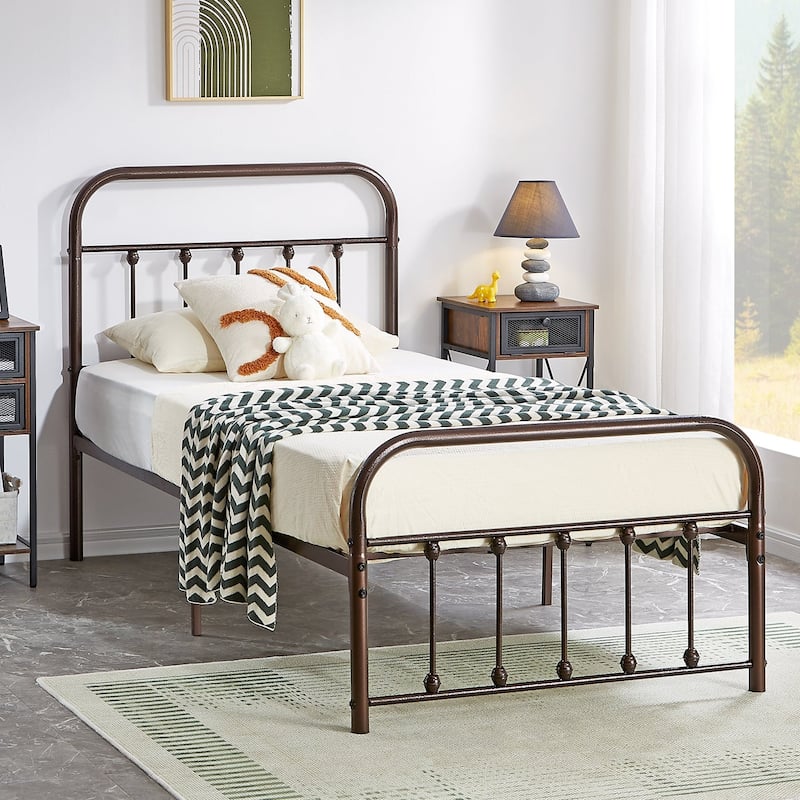 Javlergo Modern Platform Bed Frame Twin/Full/Queen/King Size Metal Bed with Headboard and Footboard