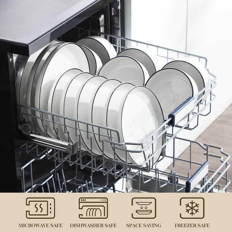 MALACASA LUNA 18-Piece Porcelain Dinnerware Set (Service for 6)