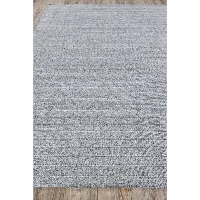 Nova Indoor/Outdoor Flatweave PET yarn Grey Area Rug.