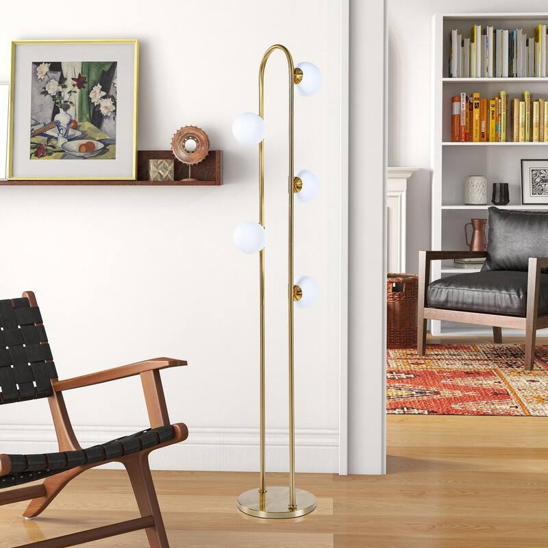 Modern Living Room LED Floor Lamp, High Angle Lamp for Bedroom - Gold