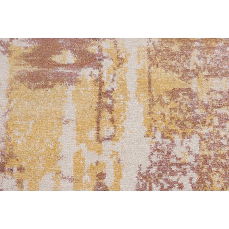 All-Over Contemporary Abstract Area Rug Hand-Knotted Wool Carpet - 9'0" X 12'0"