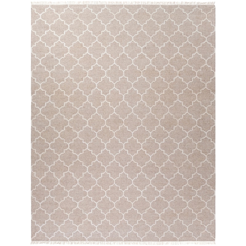 Hand-Woven Tegan Moroccan Trellis Reversible Area Rug - 8' x 10' - Tan