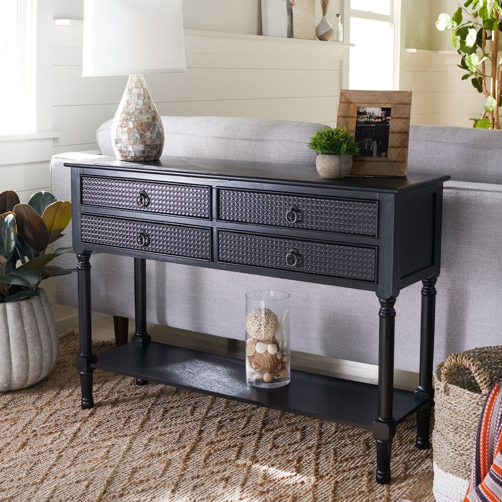 SAFAVIEH Artelia 4-Drawer Console Table - 42" W x 13" L x 29.5" H - 42Wx13Dx30H